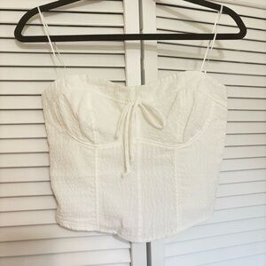 Strapless corset style crop top